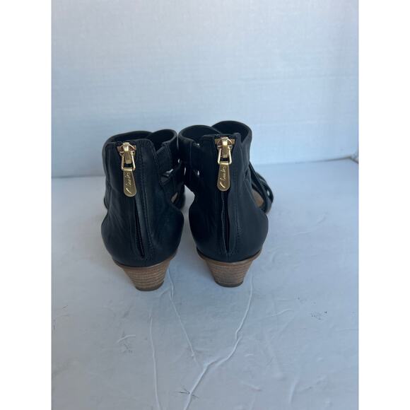 Collection by Clarks Mena Silk Black Leather Ultimate Strappy Comfort Sandals 7M - Picture 6 of 10